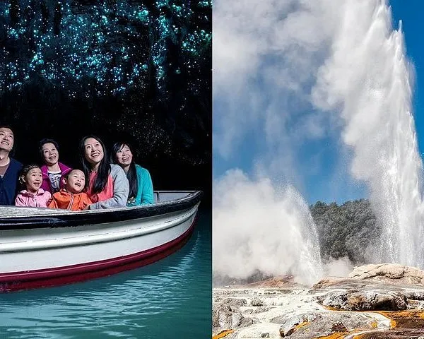 Waitomo Caves & Rotorua Small Group Tour including Te Puia from Auckland 